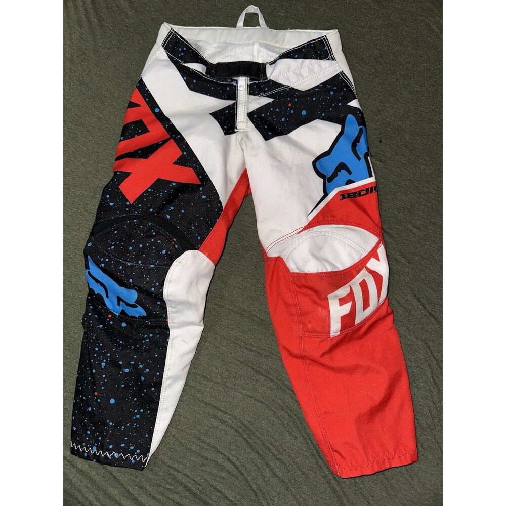 Fox Motocross Racing Riding  Pants Black Red White 20x16.5 EUC